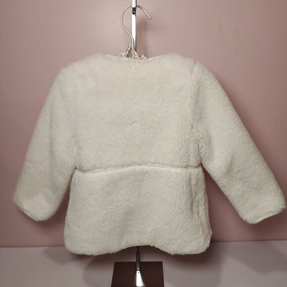 Janie and Jack Ivory Faux Fur Dressy Holiday Formal Coat Jacket 18 to 24 Months - Picture 5 of 8